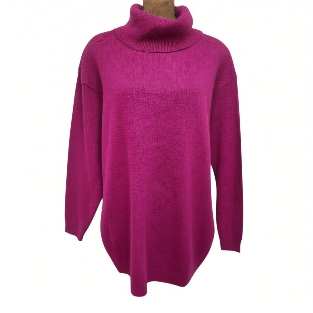 Vintage Hasting & Smith Women's Sweater Size M Magenta Wool Angora Turtleneck